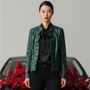 Chico's like-new condition faux leather jacket